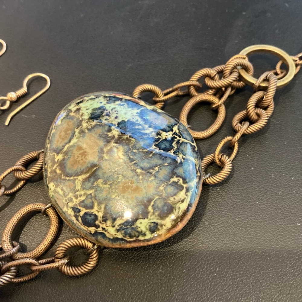 Artisan Bronze Bracelet with Blue Highlights Brand new with tags - Picture 5 of 9